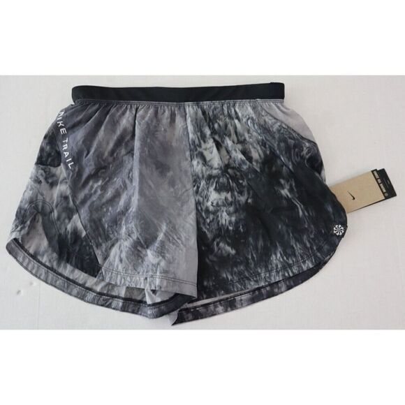 Nike Trail DX1021-010 Women Sz M Black/Gray Mid-Rise 3" Lined Running Shorts - Picture 1 of 10